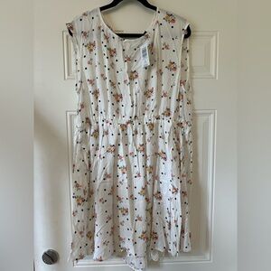 Torrid 3 Crepe Short Dress or Tunic Top Polka Dots and Roses Flowy Flattering